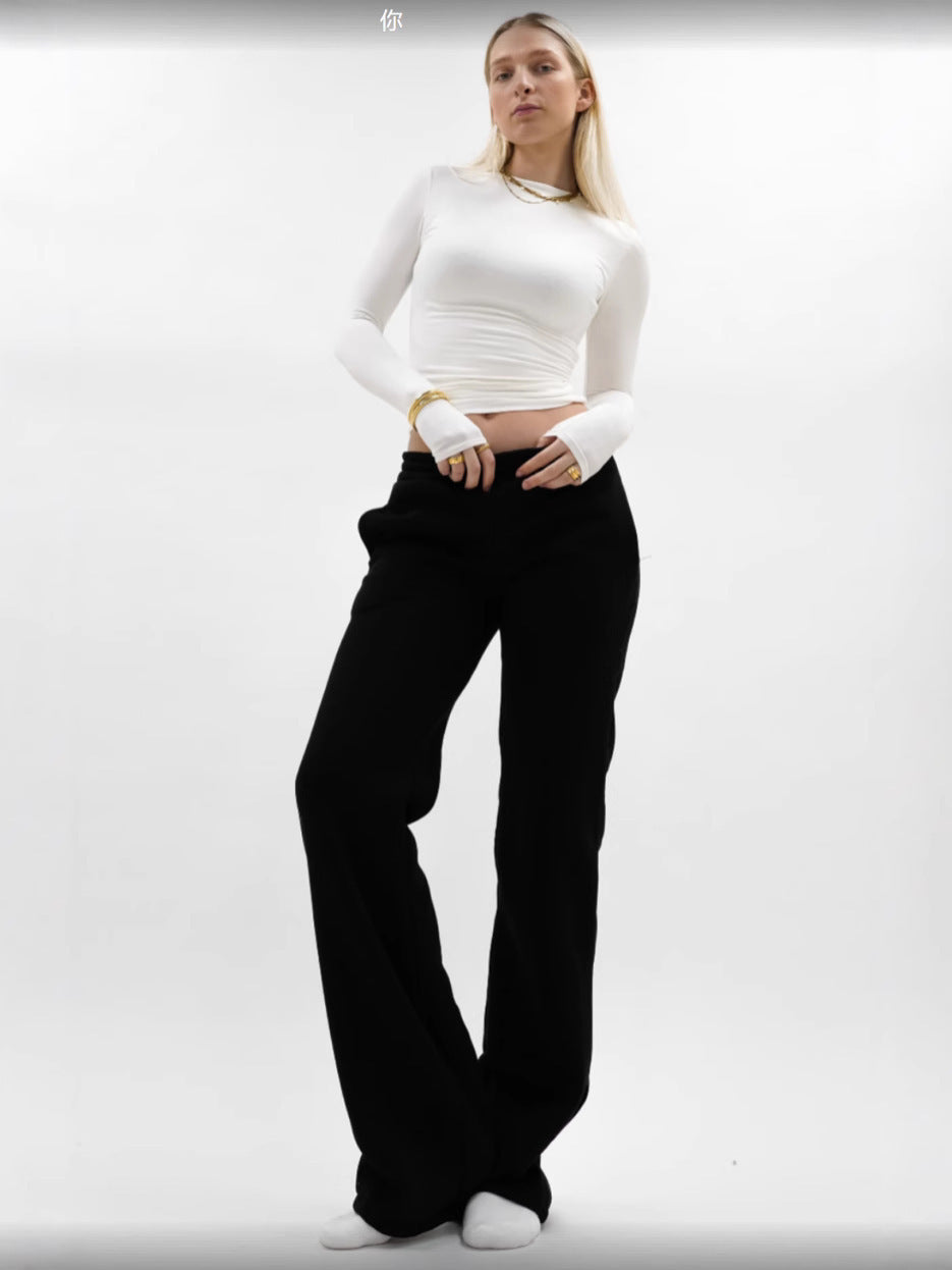 Damen Bequeme Sweatpants mit elastischem Bund und seitlichen Taschen