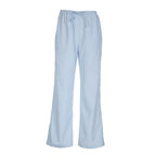 Damen entspannte Baumwoll-Hose mit leichtem Streifenmuster R&B