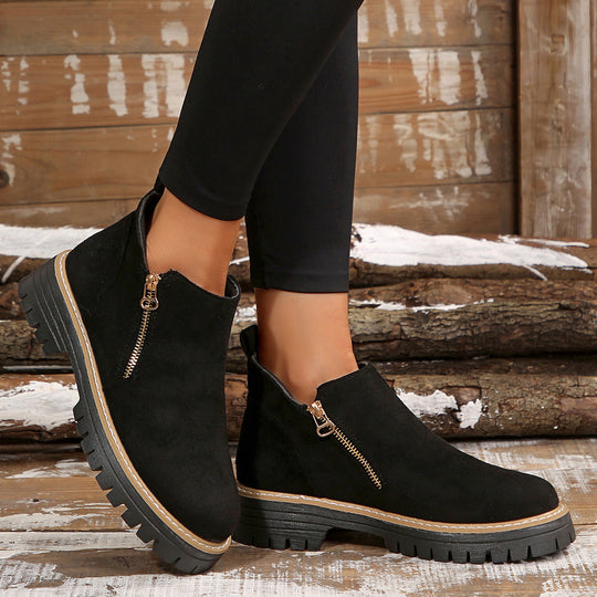 Damen Stiefeletten mit praktischem Reißverschluss und rutschfester Sohle R&B