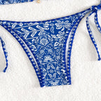 Damen Triangel-Bikini mit verstellbaren BindR&Bändern und floralem Print R&B