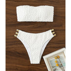 Damen Bandeau-Bikini mit elegantem Glanz und hochwertiger Snaps R&B