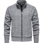 Herren Strickjacke mit hohem Kragen und Reißverschluss R&B
