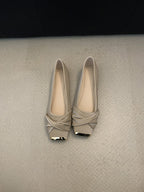 Damen Ballerinas mit eleganter Drapierung und glänzender Schuhspitze R&B