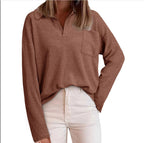 Damen Pullover mit strukturierter Oberfläche und lässigem Schnitt R&B