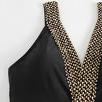 Damen Chic Badeanzug mit Glitzerborten R&B