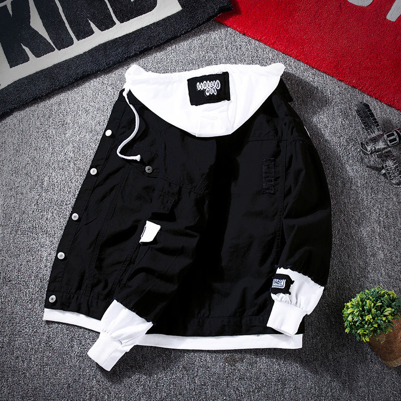 Enzo | Jeansjacke mit Kapuze