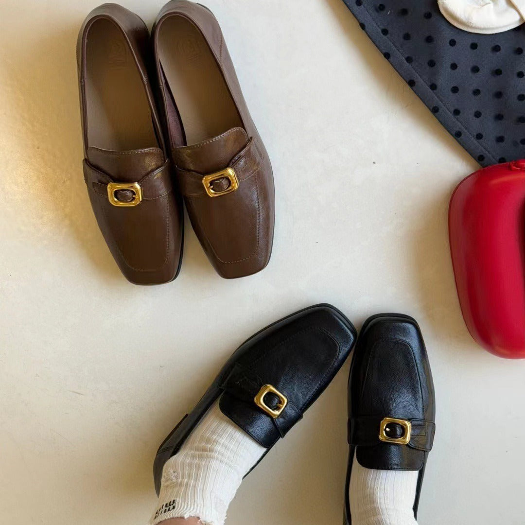 Damen Elegante Businessslipper mit dekorativem Schnallenverschluss
