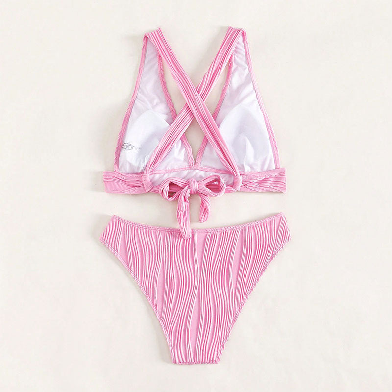 Damen Sportliches Bikini-Set mit Rippstruktur