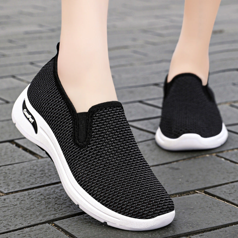 Damen Komfortable Slip-On Freizeitschuhe mit atmungsaktivem Netzdesign