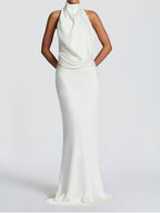 Damen Elegantes Hochzeitskleid mit schimmerndem Taillenband R&B