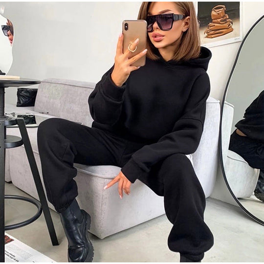 Damen gemütliches Sweatshirt und Hose Set R&B