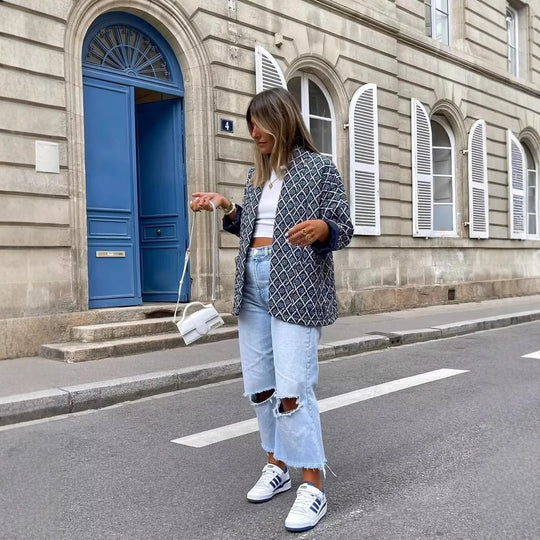 Damen Kimono-Jacke mit traditionellem Muster und bequemer Passform R&B