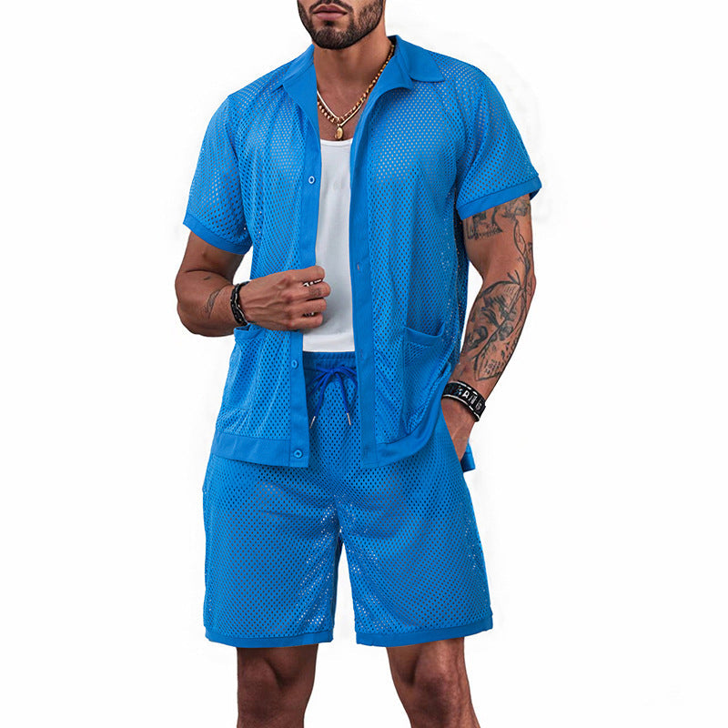 Damen luftiges Freizeitanzug-Set aus Mesh R&B