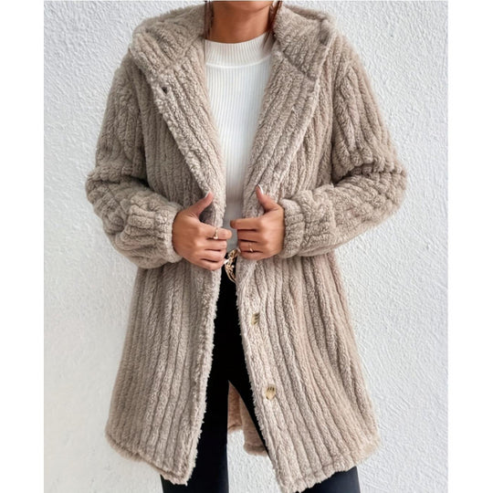 Damen Kuschelige Strickjacke mit langen Ärmeln und voluminösem Schnitt R&B