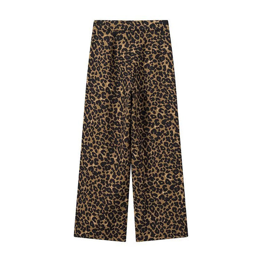 Damen Modische Palazzo-Hose mit Leopardenmuster R&B
