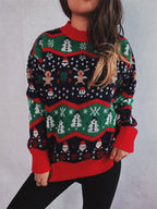 Damen Weihnachts-Pullover mit festlichem Design und verspielten Motiven R&B
