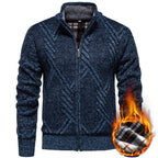 Herren sportliche Strickjacke mit modernem Zopfmuster R&B