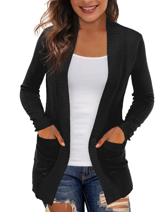 Damen Langärmliger Strickmantel R&B