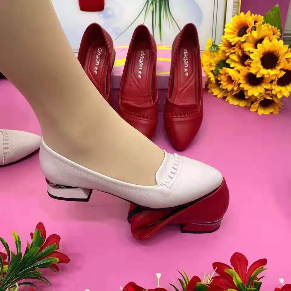 Damen elegante Ballerinas mit modischem Absatz und dezentem Design R&B