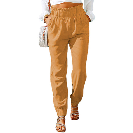 Damen Luftige Baumwollhose mit elastischem Bund und praktischen Taschen R&B