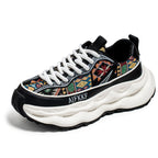 Damen Sportliche und modische Sneakers mit auffälligem Muster R&B