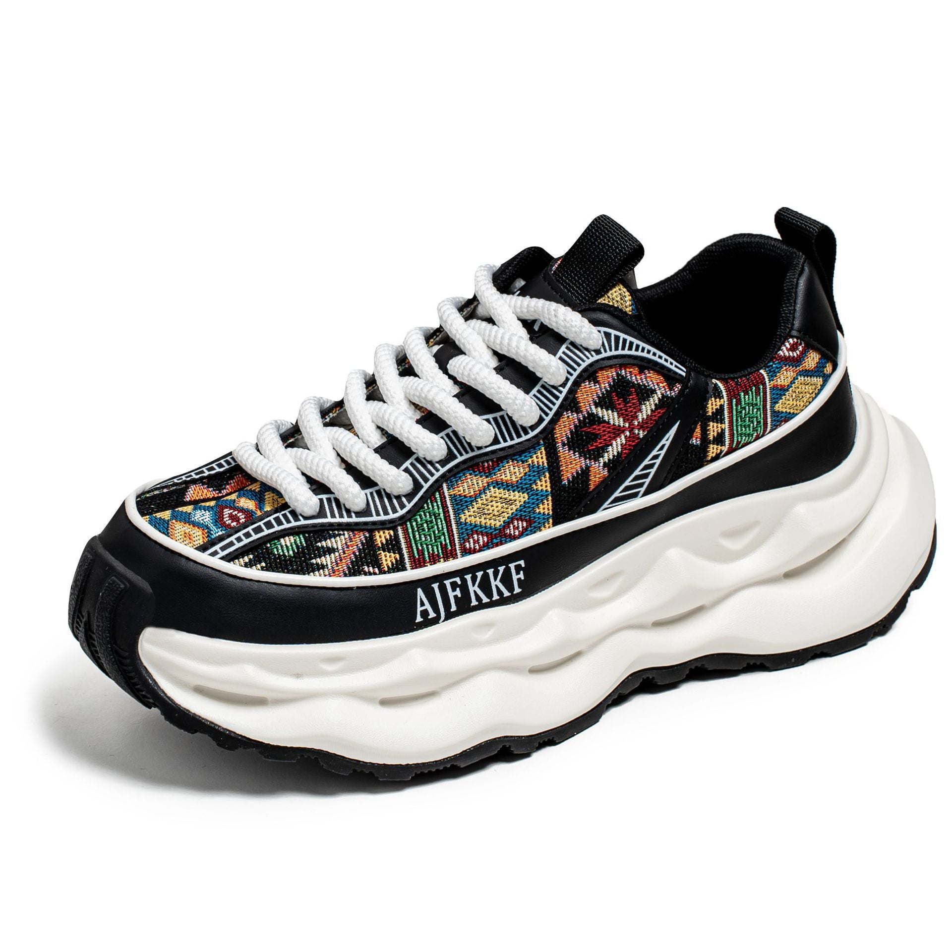 Damen Sportliche und modische Sneakers mit auffälligem Muster R&B