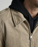 Warme Herren Daunenjacke mit Stehkragen aus gewaschener Baumwolle