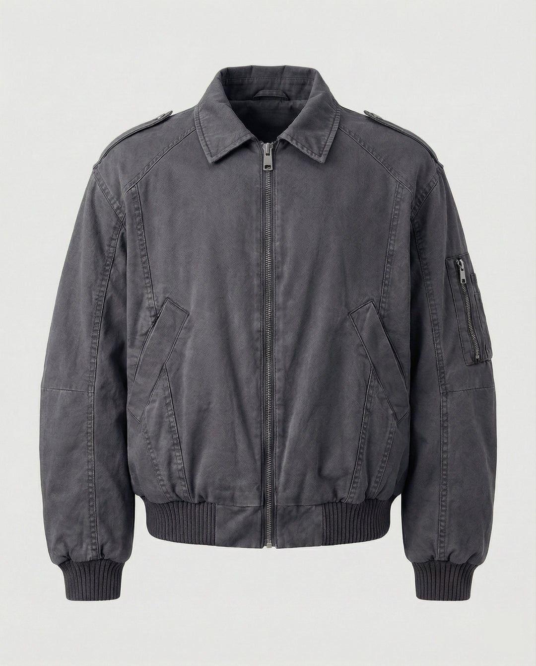 Warme Herren Daunenjacke mit Stehkragen aus gewaschener Baumwolle