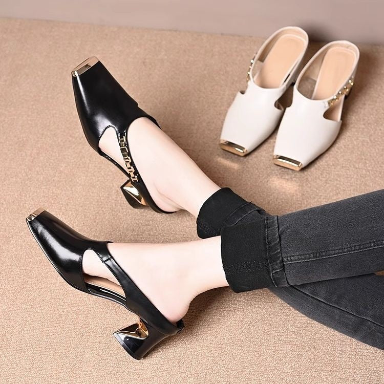 Damen Modische Clogs mit elegantem Glanz-Detail und bequemer Laufsohle R&B
