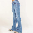 Damen Bootcut Jeans mit Stretch und elegantem Schnitt