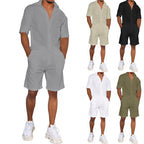 Herren lässiges Kurzarm-Walking-Outfit mit praktischen Taschen R&B