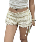 Damen Rüschen-Shorts mit verstellbaren BindR&Bändern R&B