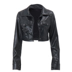 Damen cropped Kunstlederjacke R&B