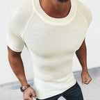 Herren figurbetontes Kurzarmstrickoberteil R&B