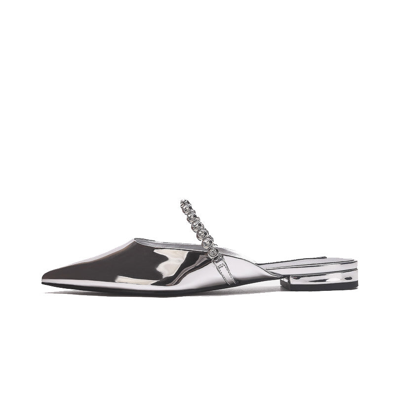 Damen Elegante Sling-Pumps mit funkelndem Kettenriemen R&B
