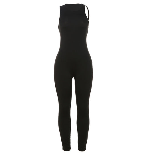 Damen Sportlicher Langoverall mit innovativem Cut-Out R&B