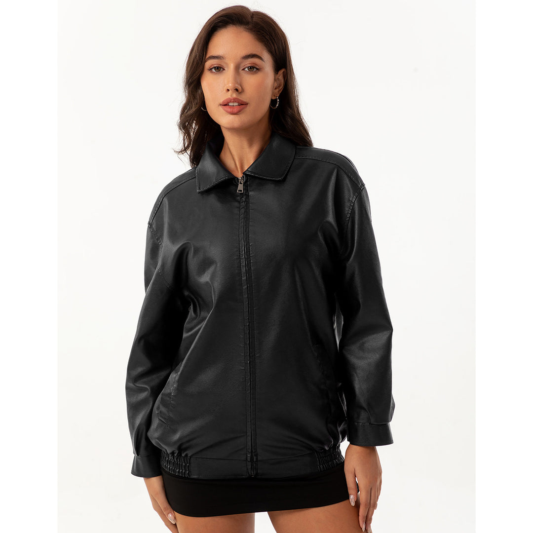 Damen lässige Satinjacke mit modernem Schnitt und praktischen Taschen R&B