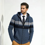 Herren Strickjacke mit modernem Kordelzug und stilvollem Muster R&B