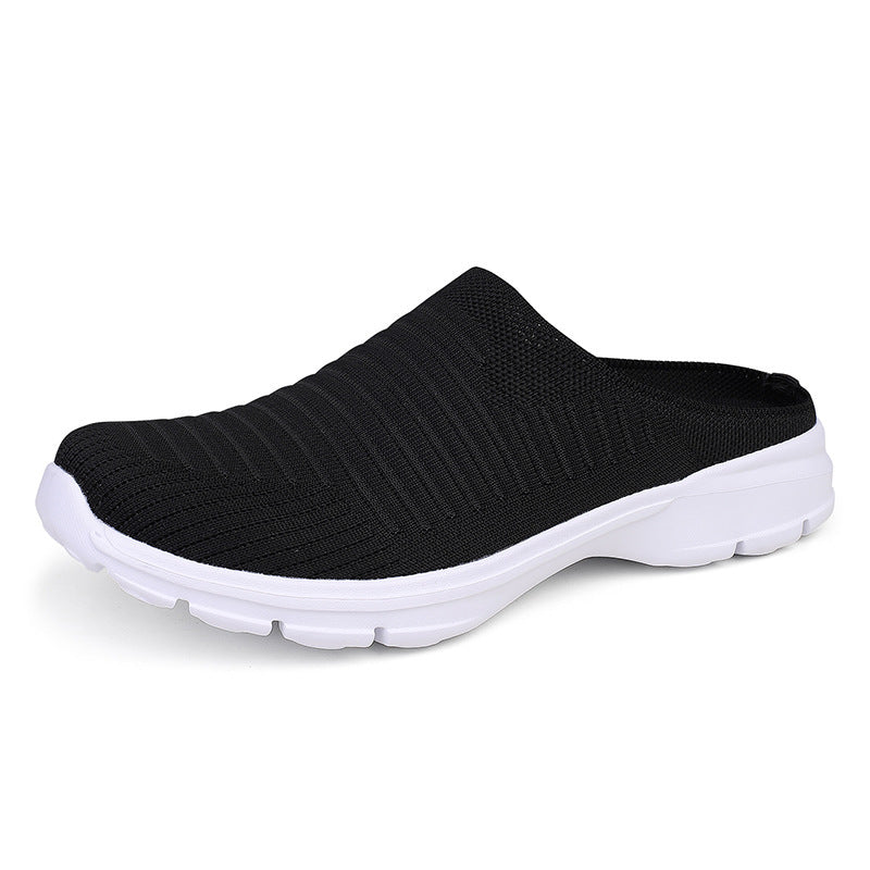 Damen nan gestrickter Schlupf-Clog mit stoßdämpfender EVA-Zwischensohle und ergonomischer Fersenstütze R&B