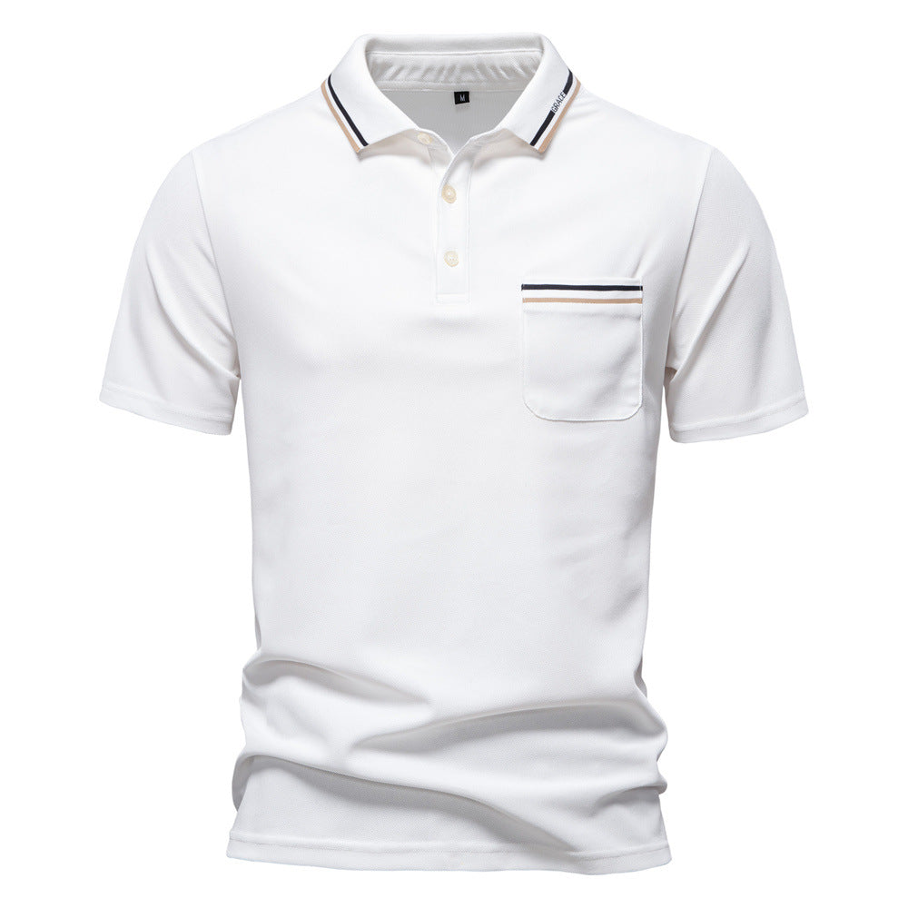 Herren Poloshirt mit modernem Streifenakzent und samtweichem Gewe