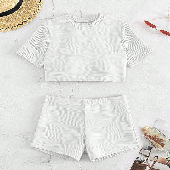 Damen Crop-Top und Shorts Set R&B