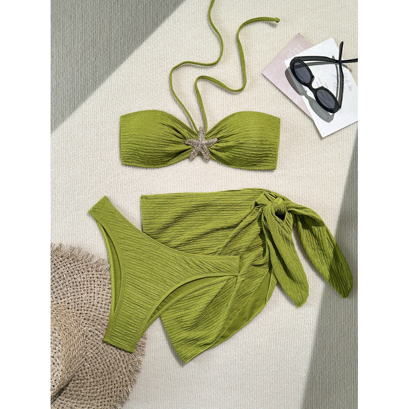Damen Bandeau-Bikini-Set mit eleganter Muschel-Applikation R&B