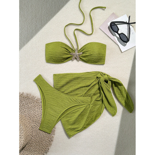 Damen Bandeau-Bikini-Set mit eleganter Muschel-Applikation R&B