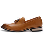Damen Luxus Loafers aus echtem Leder mit modischen Fransen R&B