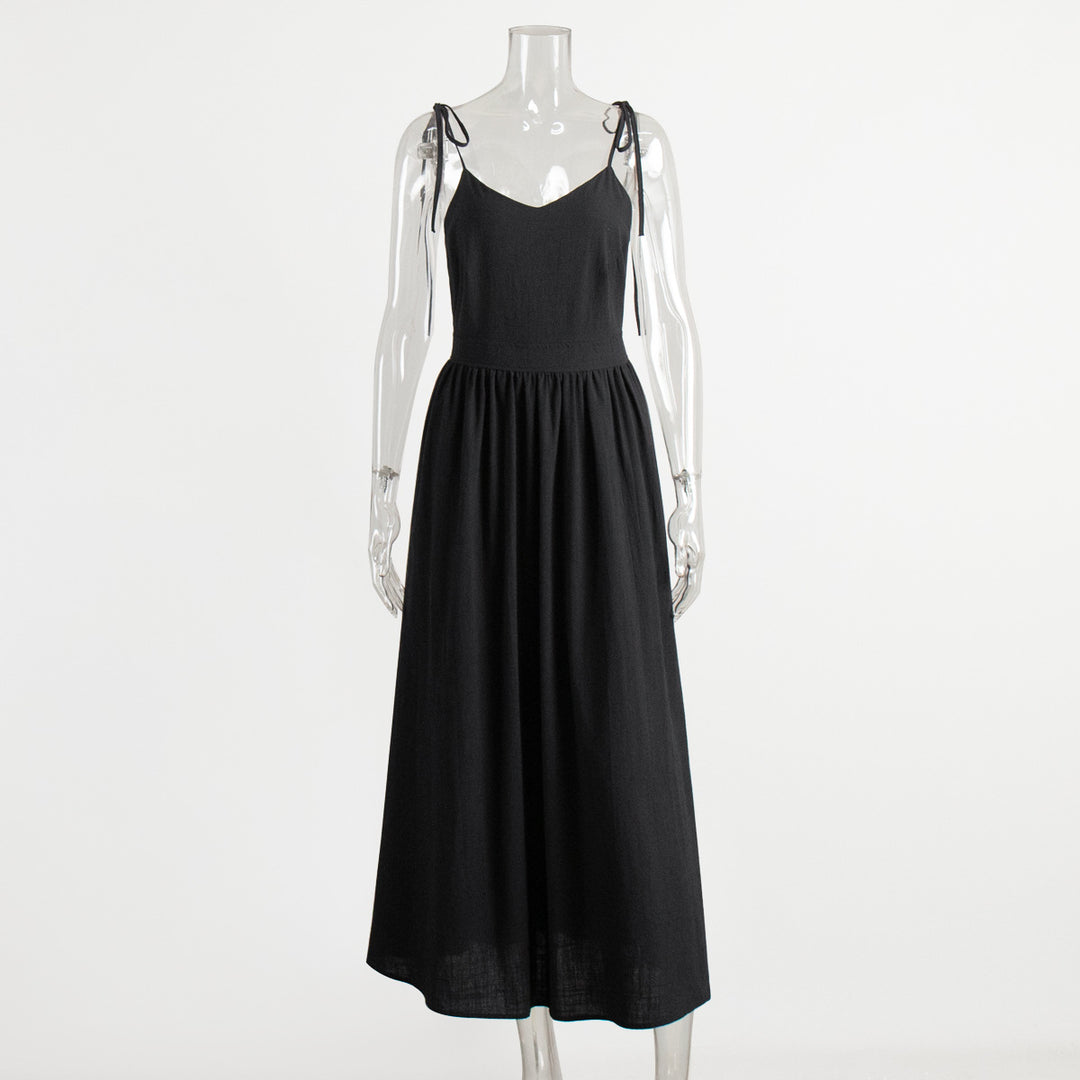 R&B | Neckholder-Kleid aus Baumwolle mit Hosenträgern