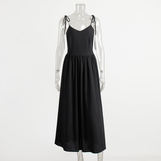 R&B | Neckholder-Kleid aus Baumwolle mit Hosenträgern
