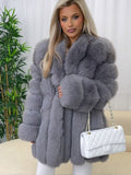 Damen Kunstfellmantel mit luxuriöser Haptik und eleganten Quarzdetails R&B