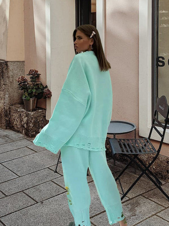 Damen Strickanzug mit oversized Schnitt und modischen Details R&B