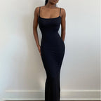Damen Elegantes Maxikleid mit Spaghettiträgern und fließendem Schnitt R&B
