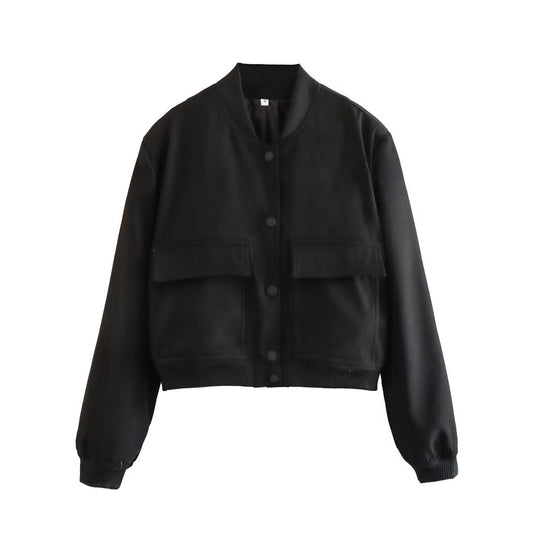 Damen modische Utility-Jacke mit praktischen Taschen und edlem Schnitt R&B